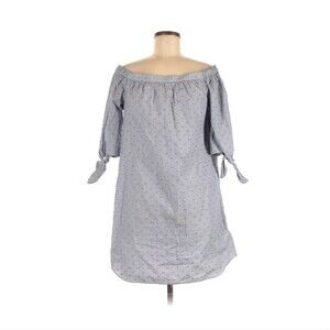 BCBGMAXARIA blue off the shoulder dress